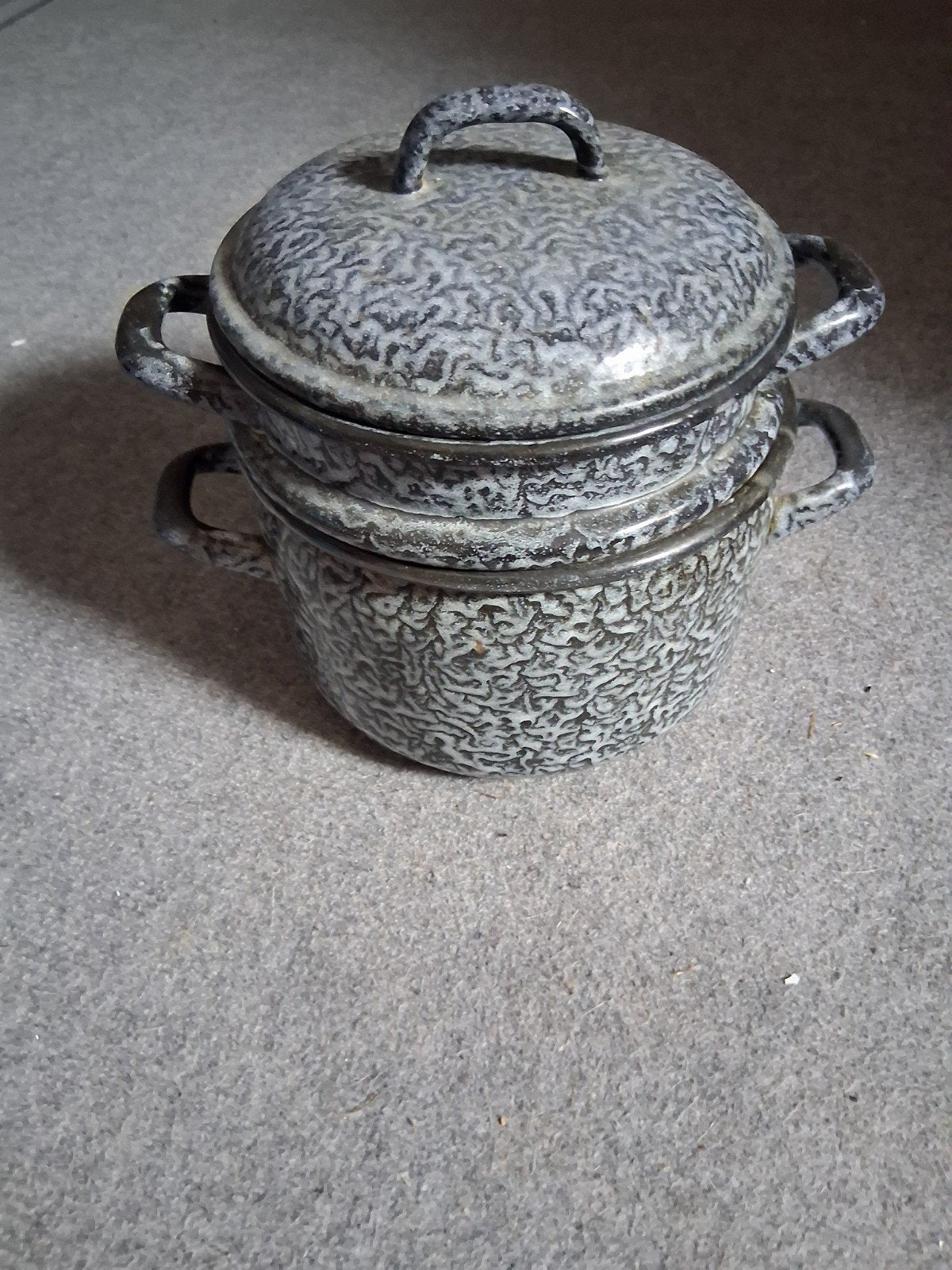 Vintage geëmailleerde stoompan met vergiet, Ophalen of Verzenden