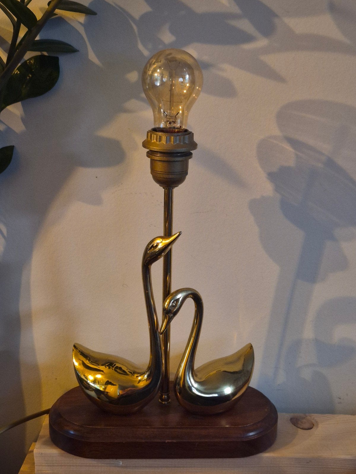 Vintage zeldzame Zwanen Tafellamp - Sfeervolle Verlichting, Ophalen of Verzenden