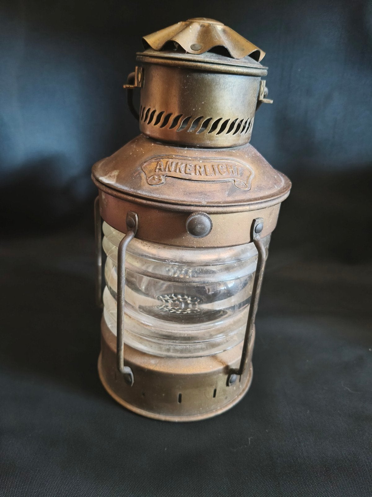 Antieke 1920 Ankerlicht scheepslamp, messing/koper wandlamp, Antiek en Kunst, Ophalen of Verzenden