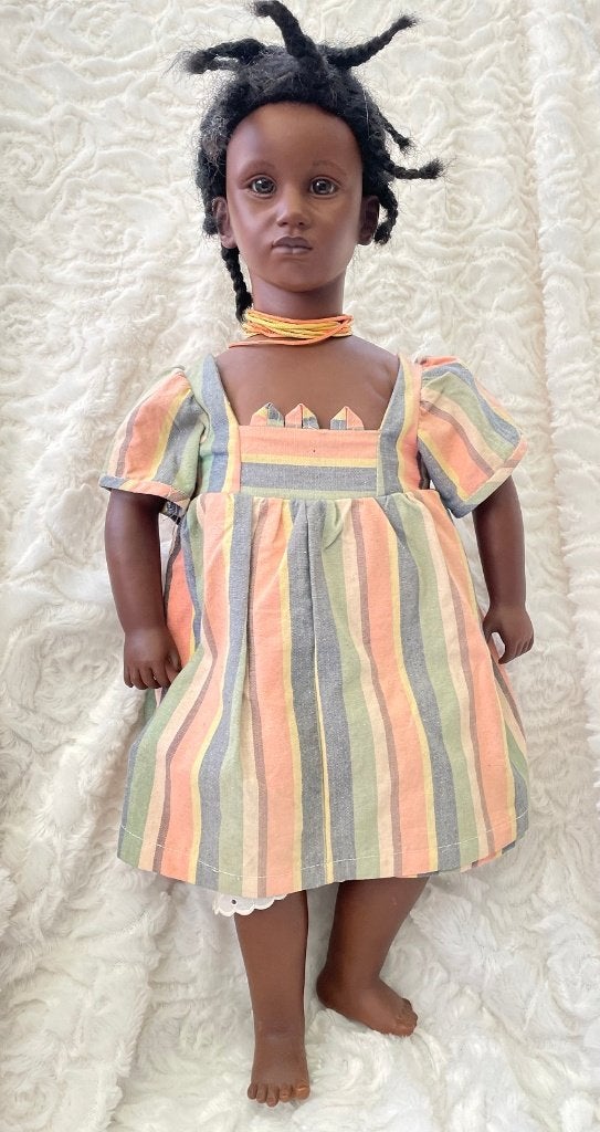 Annette Himstedt Fatou rasta serie 1, 65cm., Verzamelen, Annette Himstedt, Ophalen of Verzenden, Zo goed als nieuw, Levensecht of Reborn
