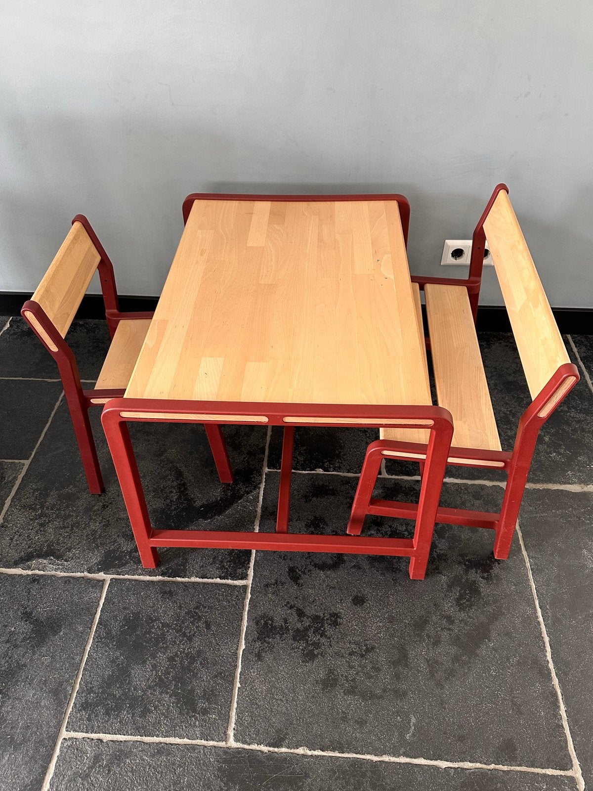 Ikea Ypperlig x Hay kindertafel + stoel + bankje, Ophalen, Gebruikt, Tafel(s) en Stoel(en)