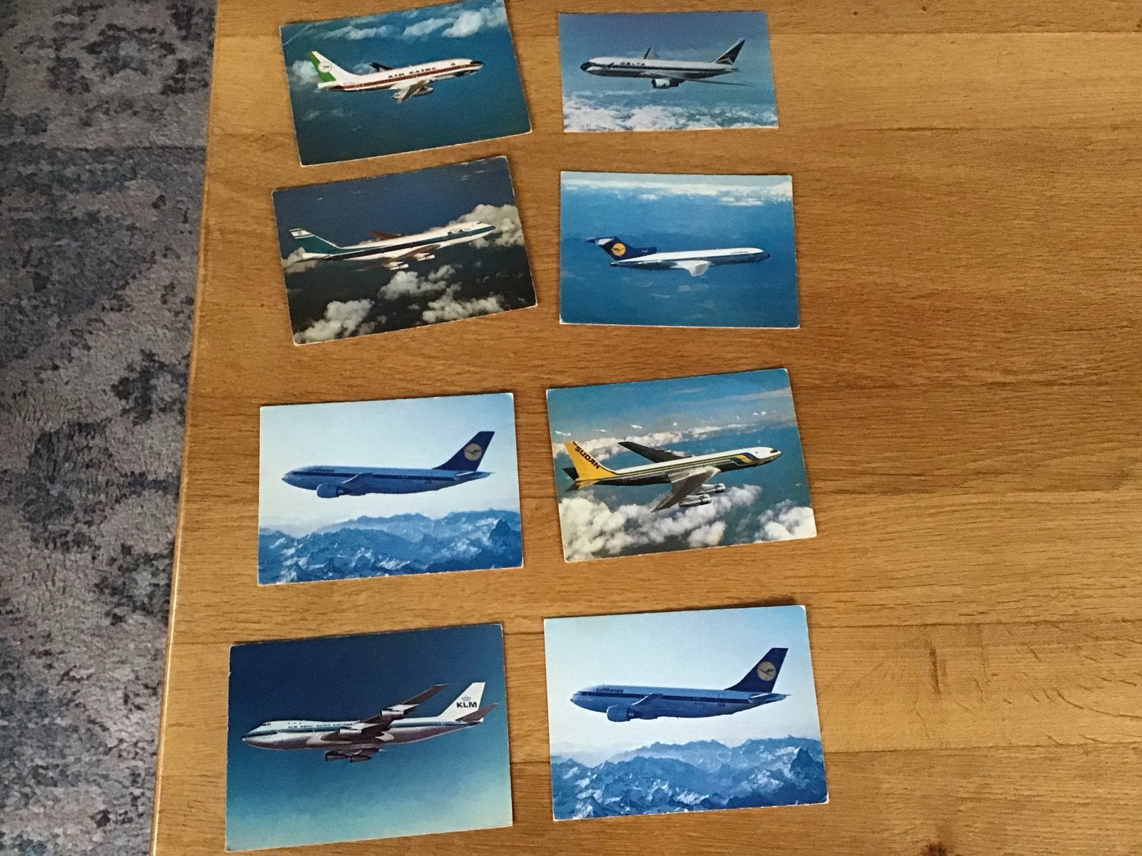 Set van 8 Vintage Vliegtuig Ansichtkaarten,ongelopen, Ophalen of Verzenden, 1960 tot 1980, Gelopen
