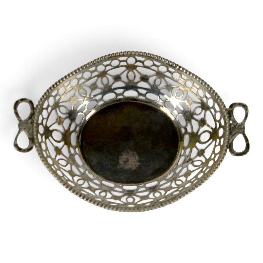 Antiek zilveren tweede gehalte bonbonmandje, 1913, Ophalen of Verzenden, Zilver