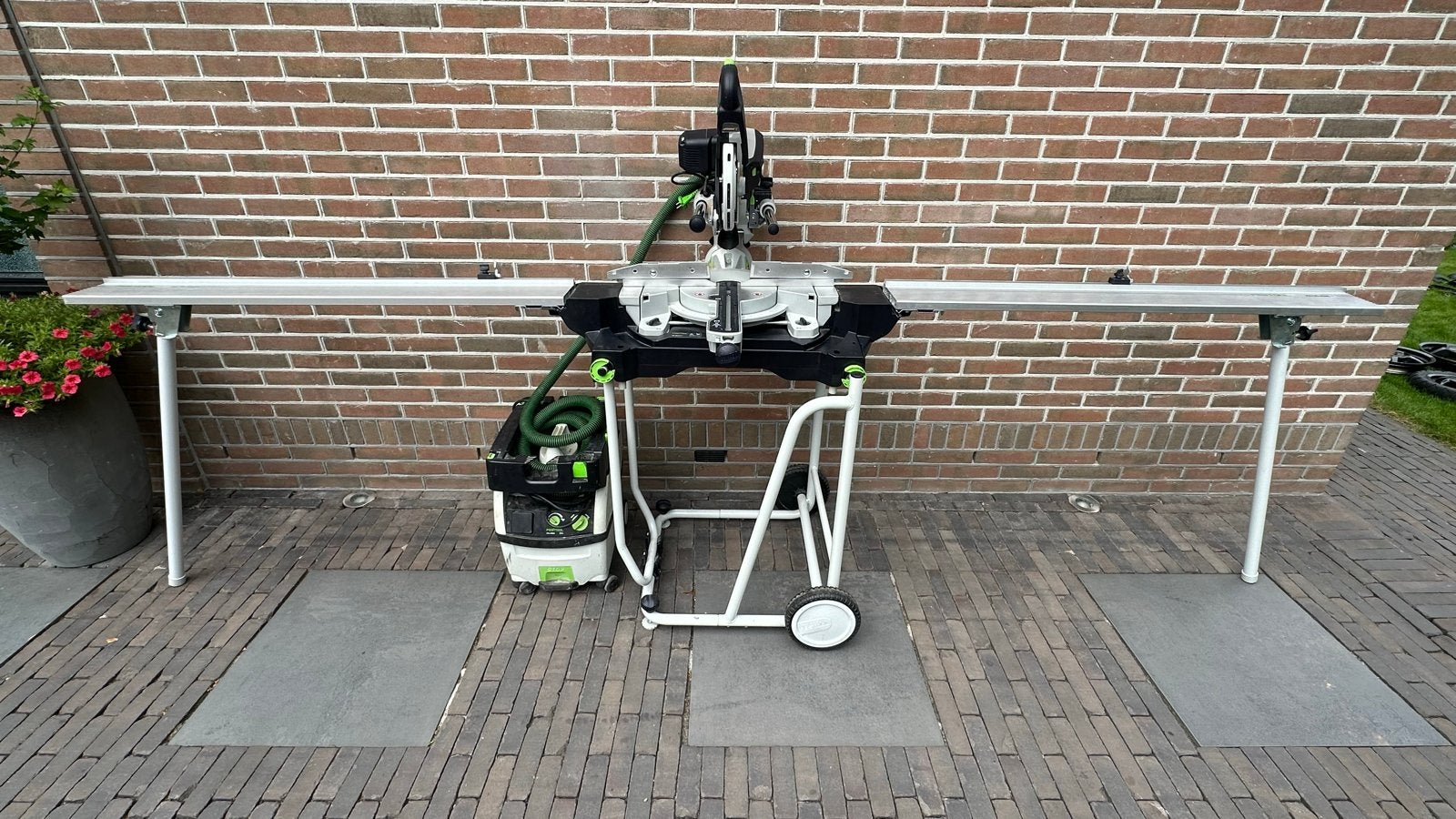 Festool Afkortzaag KAPEX KS 60e met onderstel en afzuiger, Ophalen, Gebruikt, 70 mm of meer, Afkortzaag
