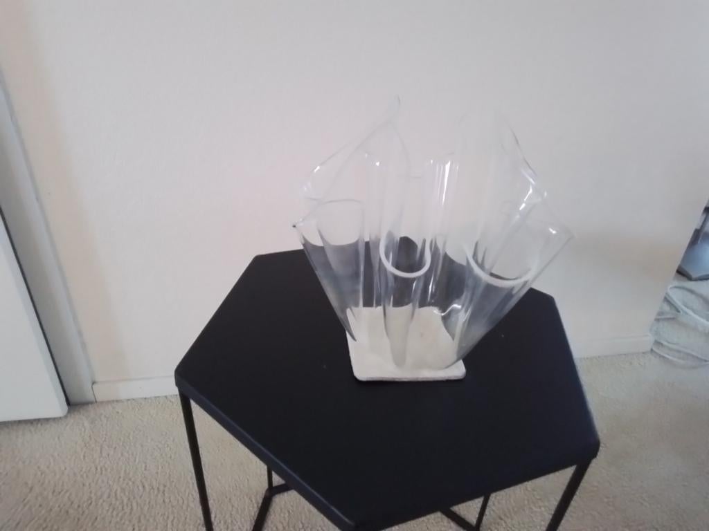 Vintage plexiglas vaas, Huis en Inrichting, Woonaccessoires | Vazen, Ophalen, Gebruikt, Overige materialen, Minder dan 50 cm