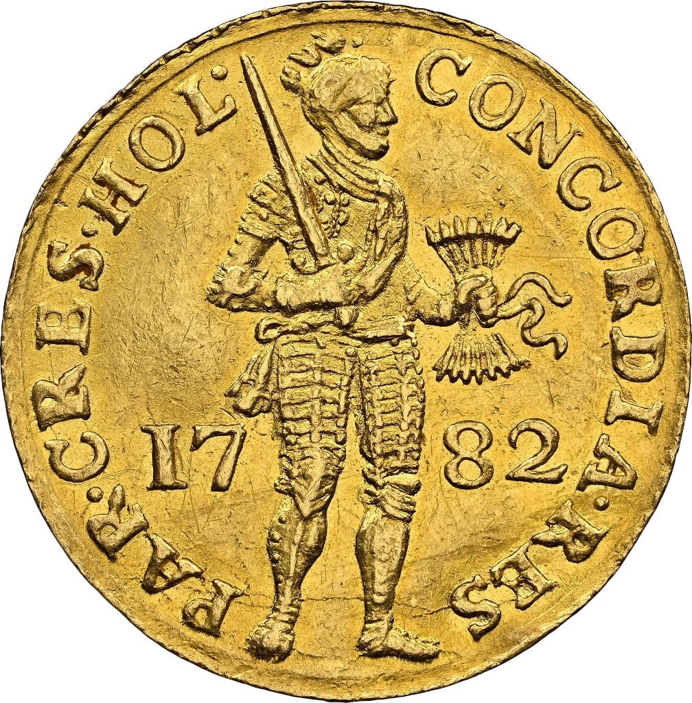 Gouden dukaat 1782 Holland AU 58, Vóór koninkrijk, Verzenden, Losse munt, Goud