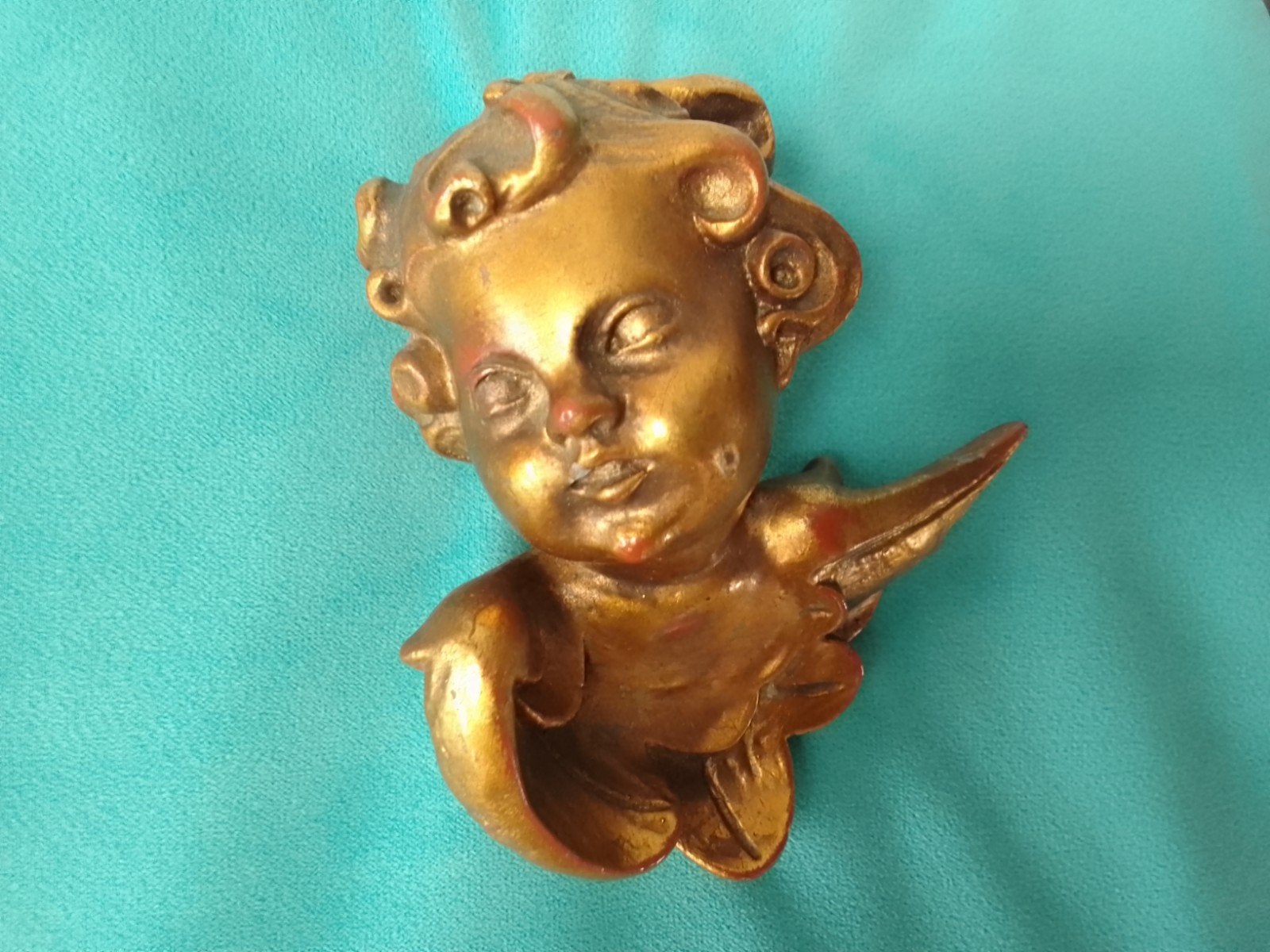 Oude vergulde engel, cherubijn, Gebr. v Paridon, hanger, Antiek en Kunst, Ophalen of Verzenden