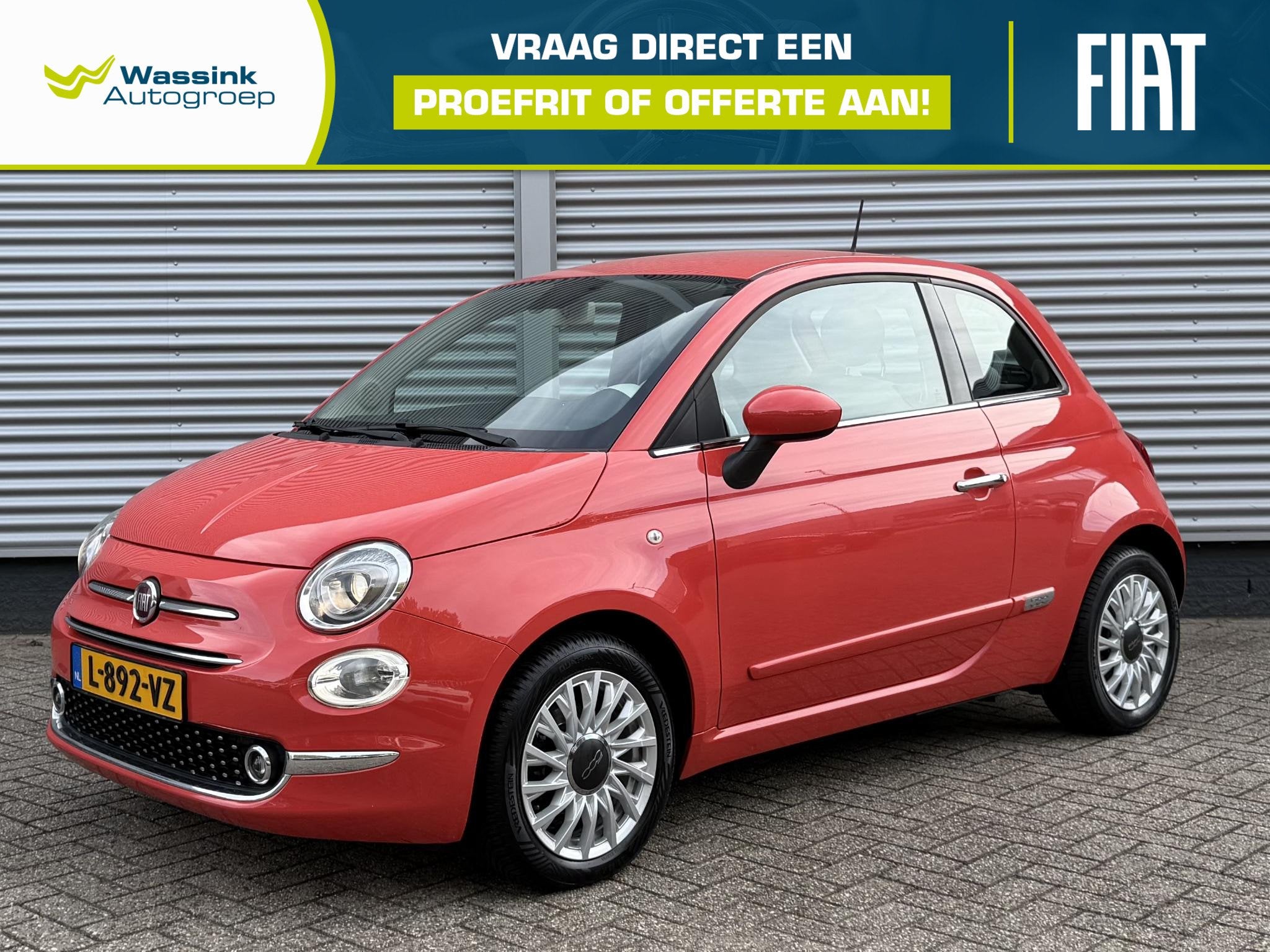 Fiat 500 1.2 Lounge | Airco | Sensoren | Cruise Control | Bl, Auto's, Fiat, Voorwielaandrijving, Stof, Gebruikt, 4 cilinders
