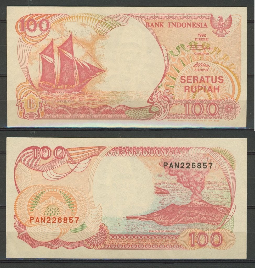 Indonesië 100 Rupiah 1992 PAN226857 UNC FDC Biljet c-393 jdu, Ophalen of Verzenden, Zuidoost-Azië, Los biljet