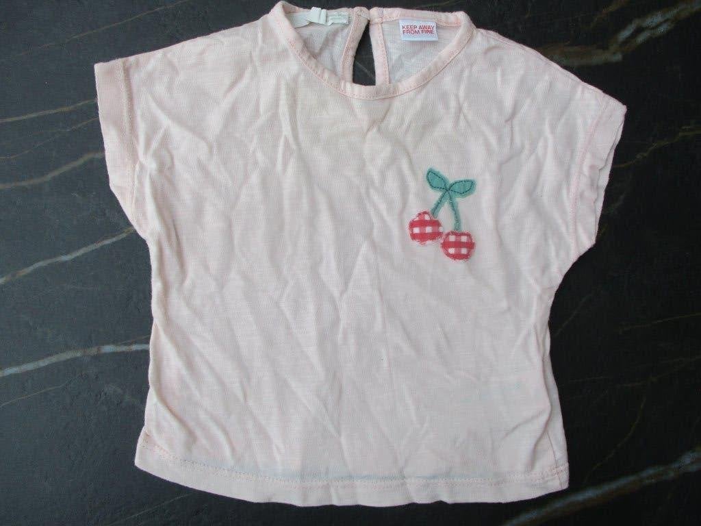 Zara T-shirt roze kersen maat 68 shirt, Meisje, Ophalen of Verzenden, Zo goed als nieuw, Zara