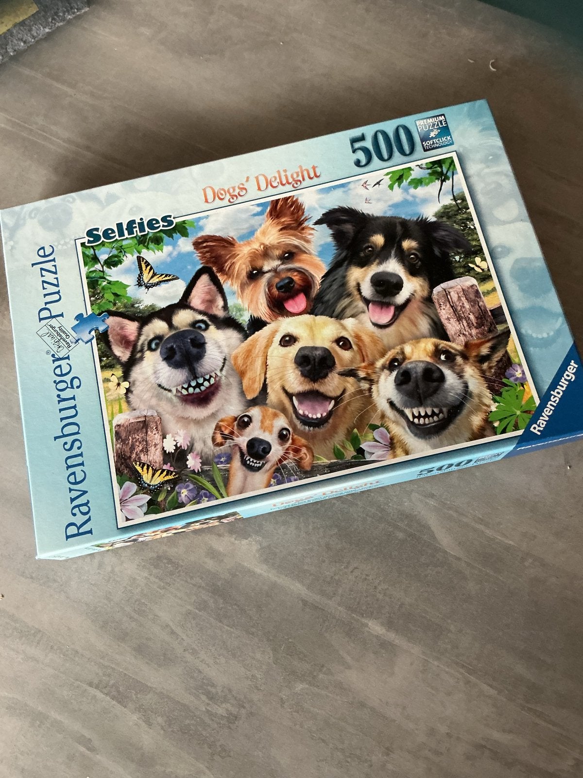 Ravensburger Legpuzzel 'Dogs' Delight Selfies' 500 stukjes, Ophalen of Verzenden, 500 t/m 1500 stukjes, Zo goed als nieuw, Legpuzzel