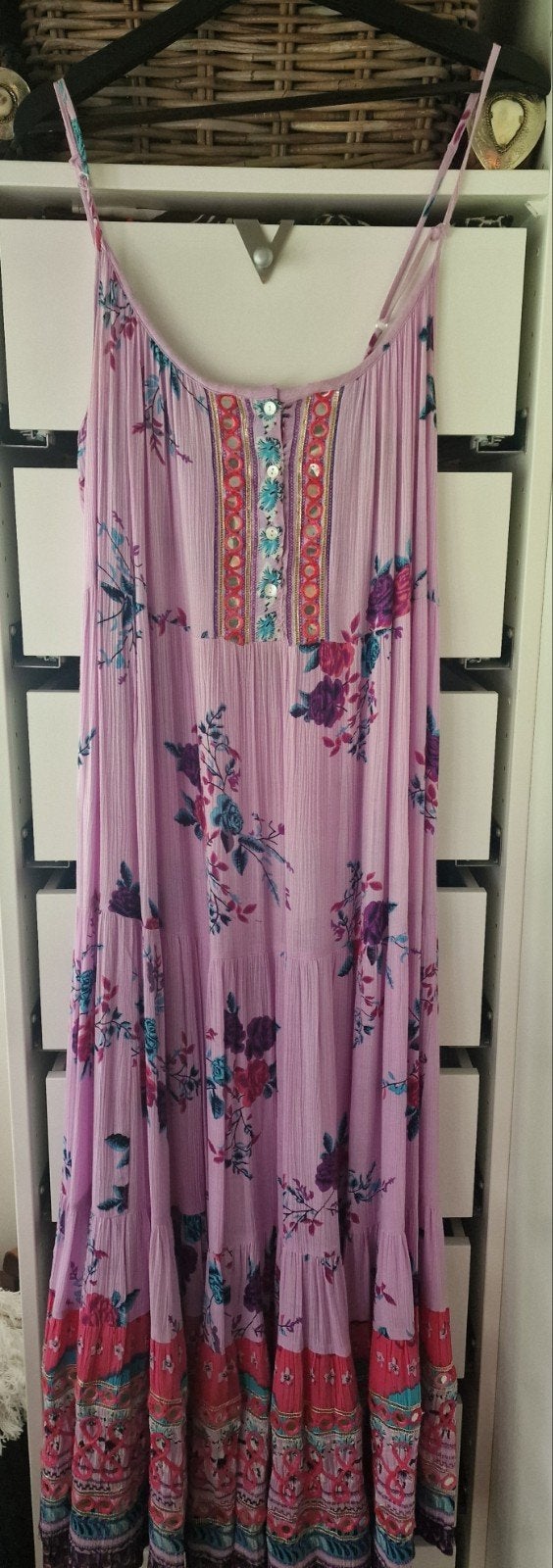 Prachtige maxi jurk IBZ mode maat 36/38/40, Kleding | Dames, Jurken, Ophalen of Verzenden, Zo goed als nieuw, Maat 38/40 (M), Onder de knie