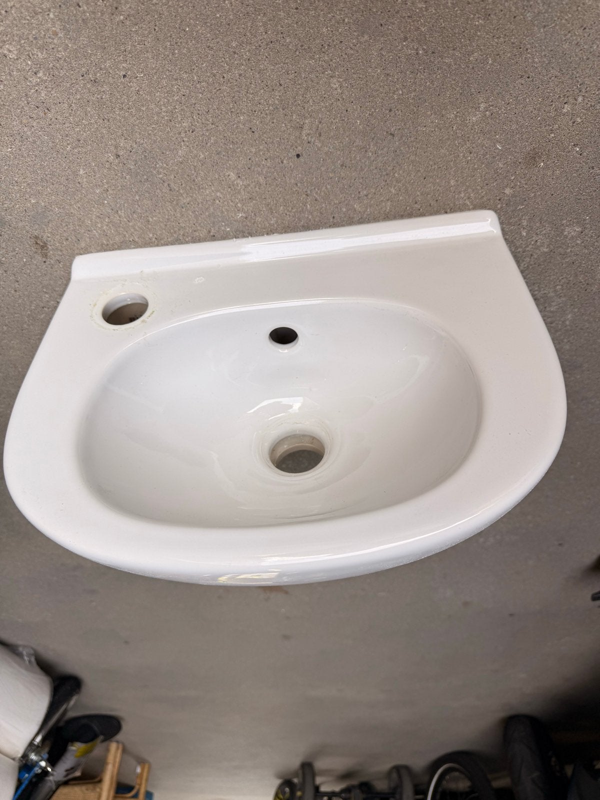 Wastafel fonteintje toilet 34,5cm met kraan, Ophalen of Verzenden, Gebruikt, Wastafel