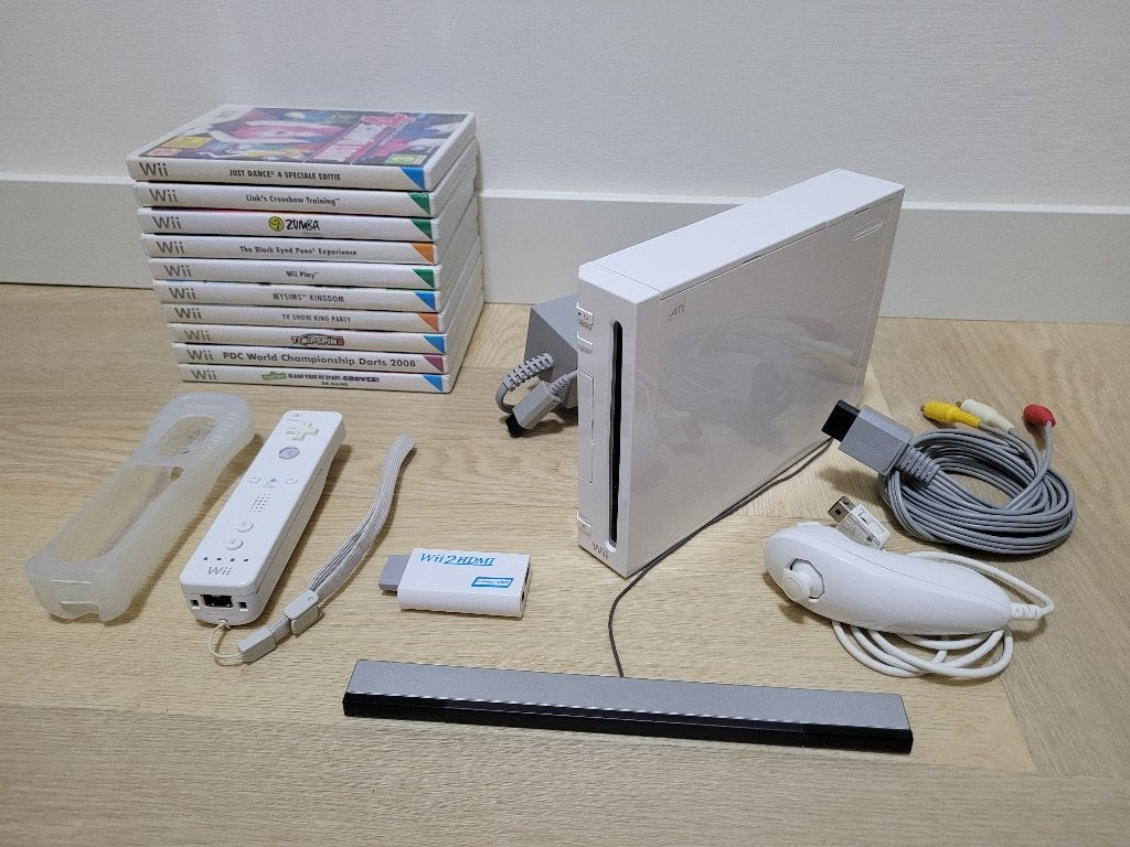 Nintendo Wii met 10 Spellen, Spelcomputers en Games, Ophalen of Verzenden, Gebruikt, Met 1 controller, Met games