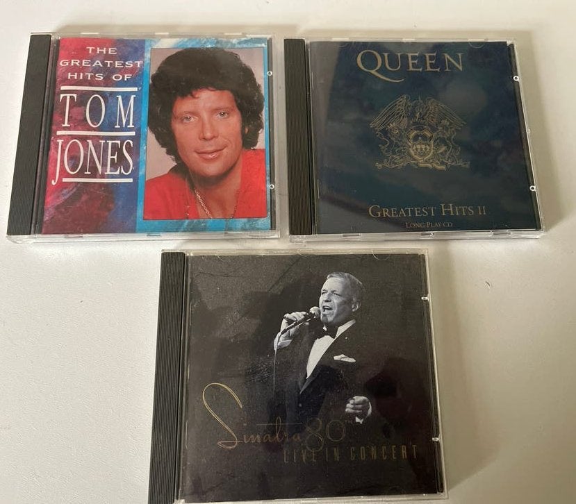 3 CD's: Tom Jones, Queen, Frank Sinatra, Pop, Ophalen of Verzenden, Zo goed als nieuw, Inclusief doosje