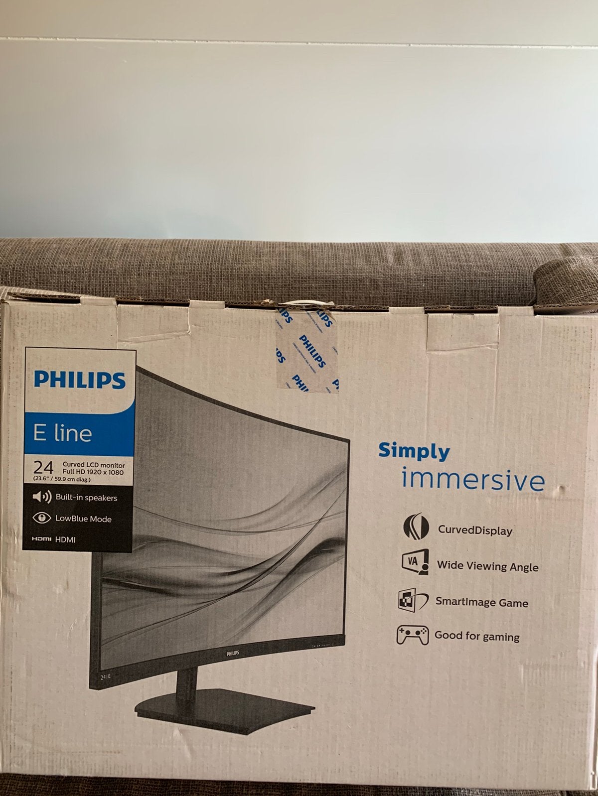 Philips 24inch curved monitor, Computers en Software, Monitoren, Curved, Full HD, Zo goed als nieuw, HDMI