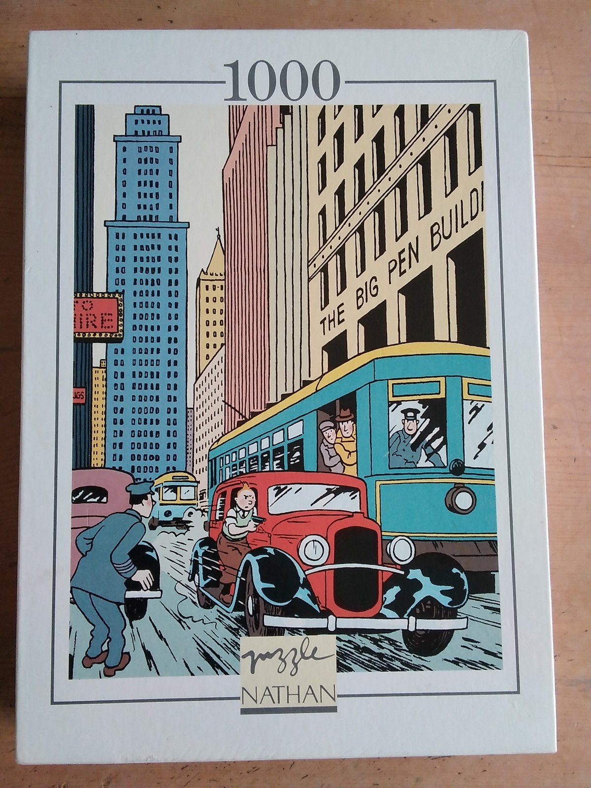 Nathan Tintin en Amérique / Kuifje in Amerika puzzel 1993, Verzenden, 500 t/m 1500 stukjes, Zo goed als nieuw