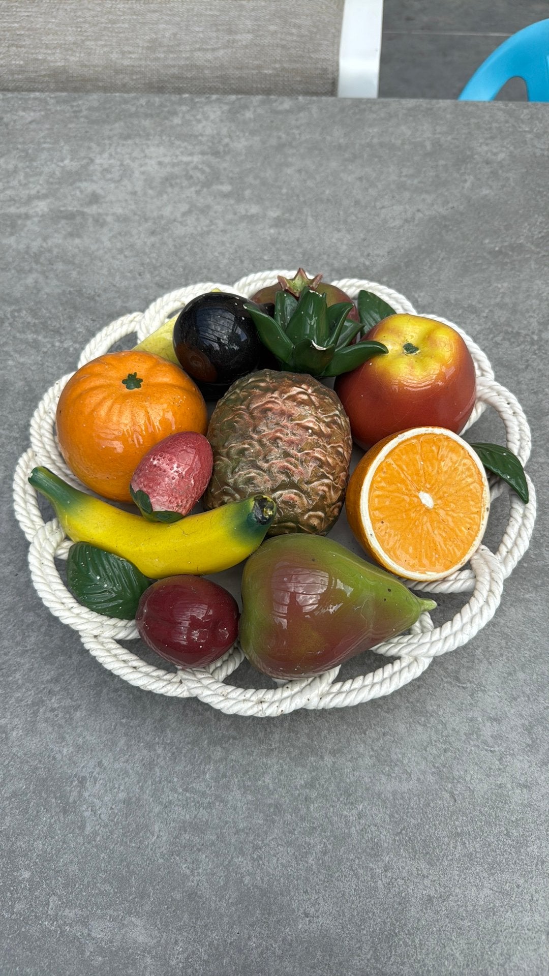 Prachtige Vintage Keramische Fruitschaal – Hecho a Mano, Ophalen, Gebruikt, Porselein of Keramiek, Rond