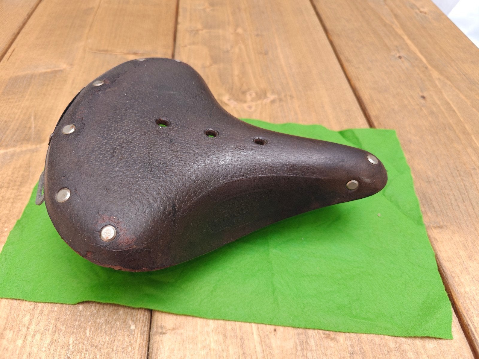 Retro lederen Brooks zadel b66s, Fietsen en Brommers, Fietsonderdelen, Ophalen of Verzenden, Zadel
