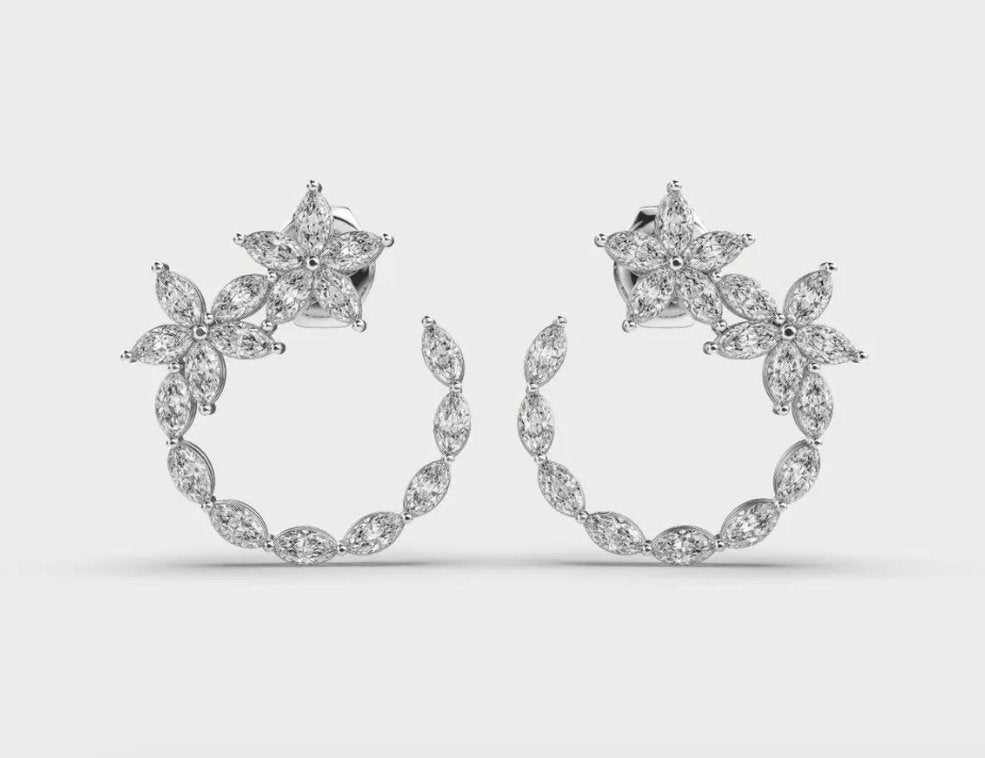 Witgoud Oorbellen - 1.07ct Diamant, Sieraden, Tassen en Uiterlijk, Oorbellen, Nieuw, Goud, Wit, Met edelsteen, Ophalen of Verzenden