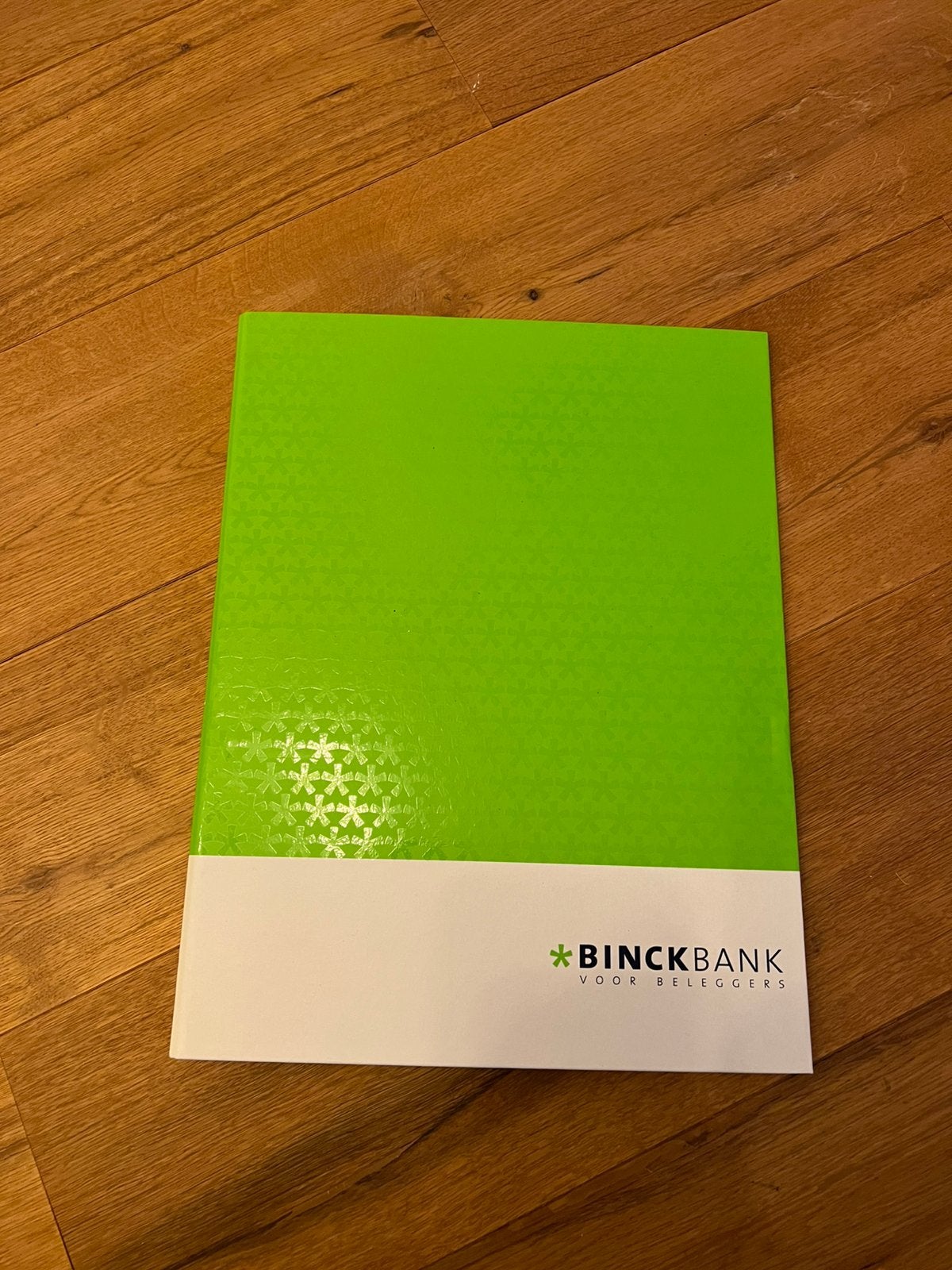 BinckBank Presentatiemap groen wit, Ophalen of Verzenden