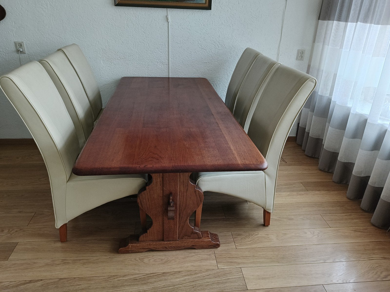 Antieke kloostertafel incl. stoelen, Huis en Inrichting, Tafels | Eettafels, Ophalen, Gebruikt, 200 cm of meer, 50 tot 100 cm