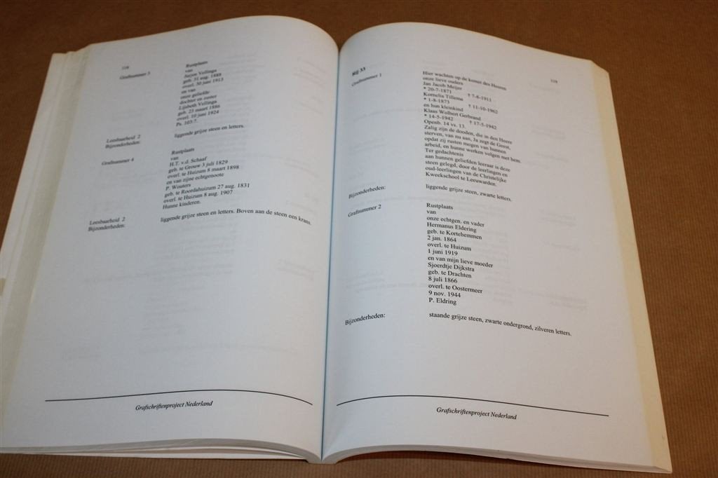 Grafschriften Huizumer Kerkhof — Leeuwarden Naslagwerk, Ophalen of Verzenden, Gelezen