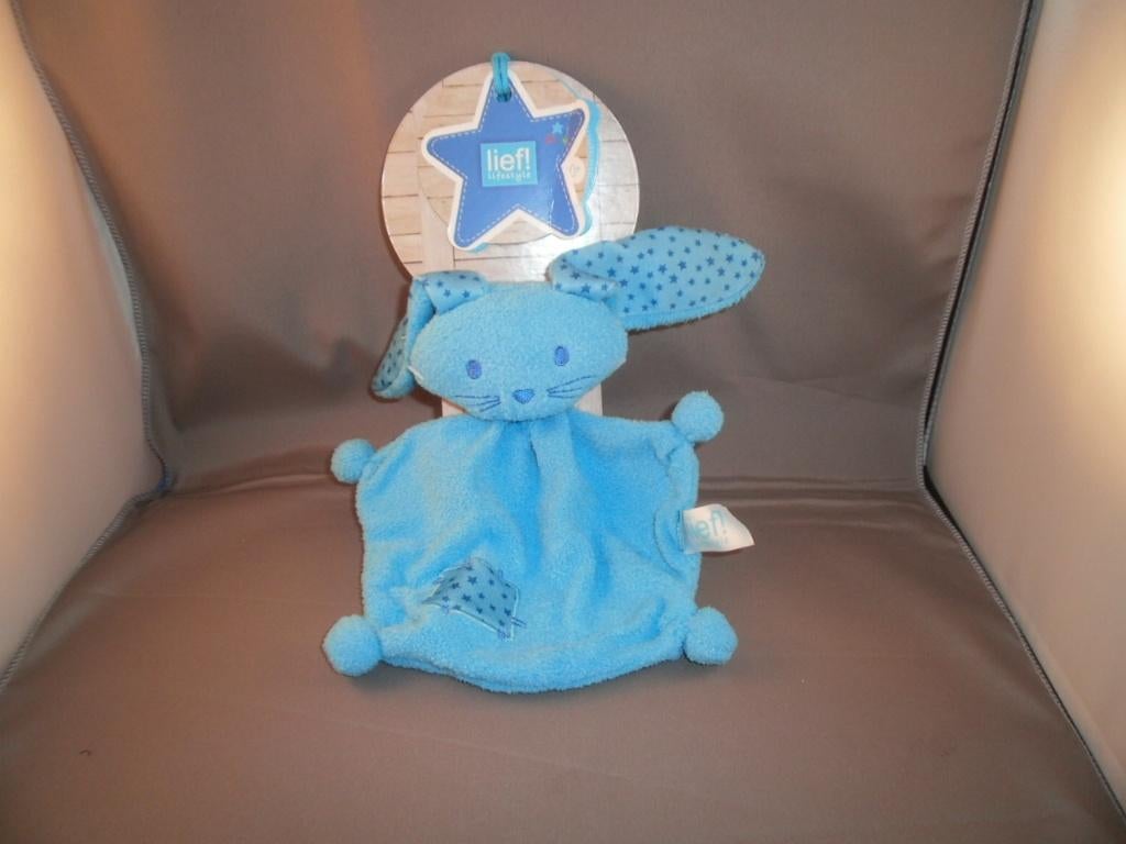 Lief lifestyle konijn blauw sterren op oren en Op, Overige merken, Overige karakters, Ophalen of Verzenden, Wasbaar