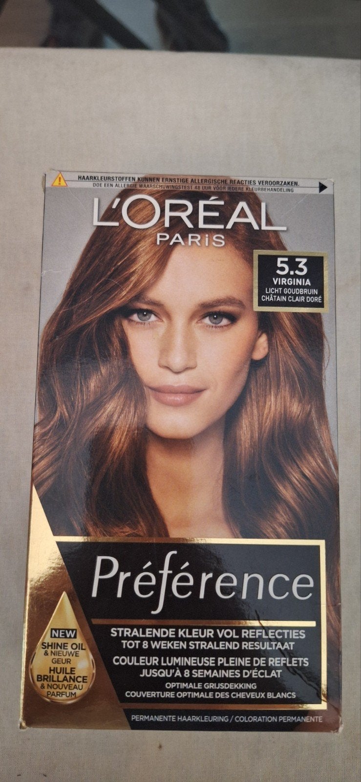 L'Oréal Préférence Haarverf 5.3 Virginia Licht Goudbruin, Ophalen of Verzenden, Nieuw, Overige typen