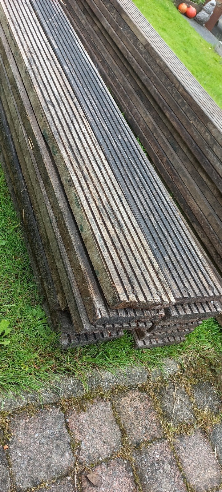 Hardhouten vlonderplanken 2.5 cm dikte, Ophalen, Gebruikt, Hout