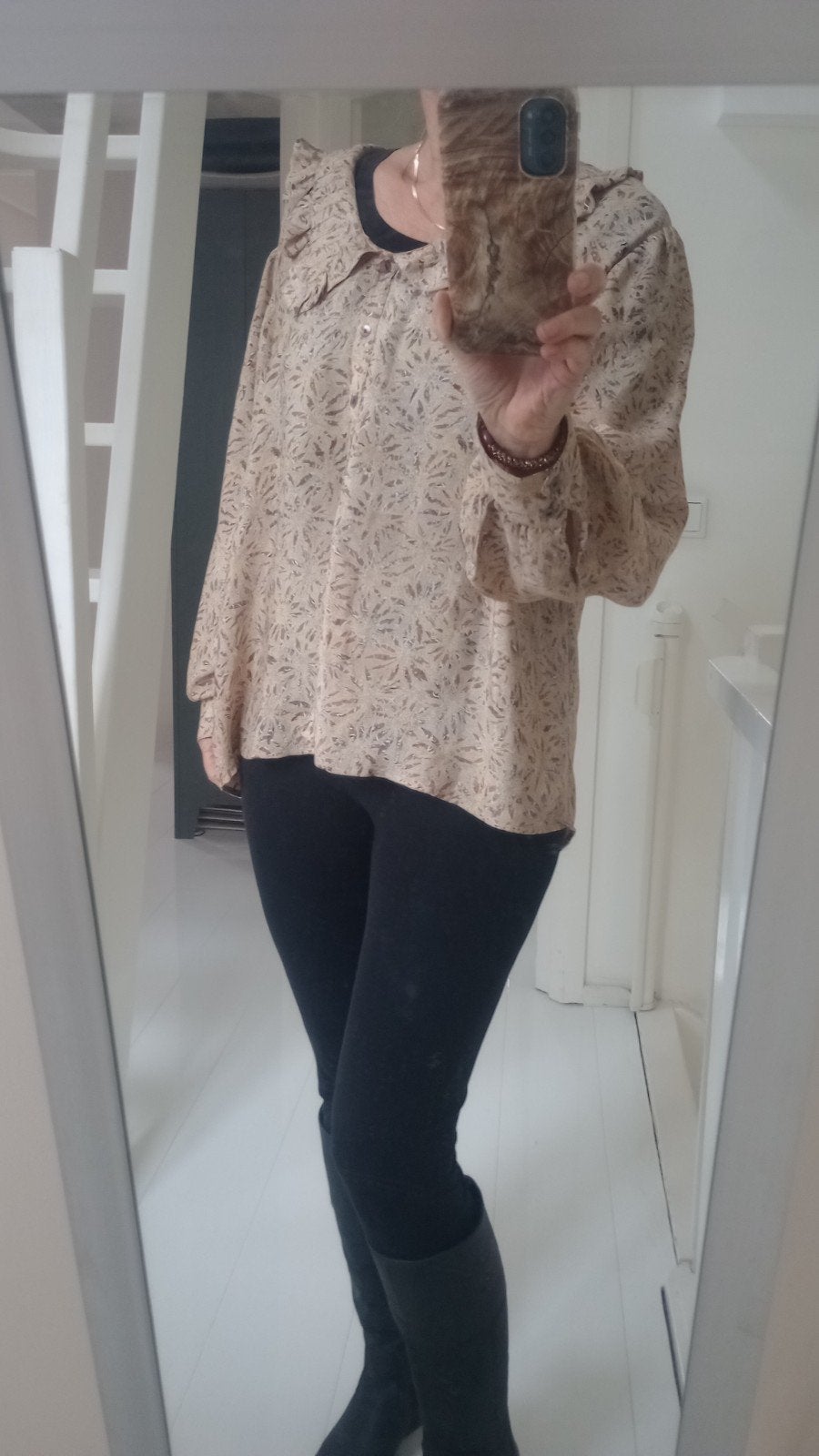 Sissel Edelbo  blouse, Maat 38/40 (M), Beige, Zo goed als nieuw, Sissel Edelbo