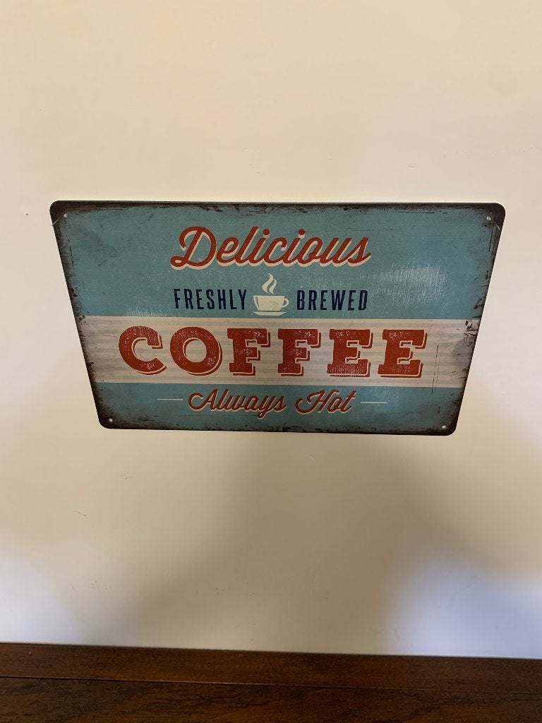 Vintage Metalen Bord Koffie Retro Wanddecoratie 20x30cm, Ophalen of Verzenden, Nieuw, Reclamebord