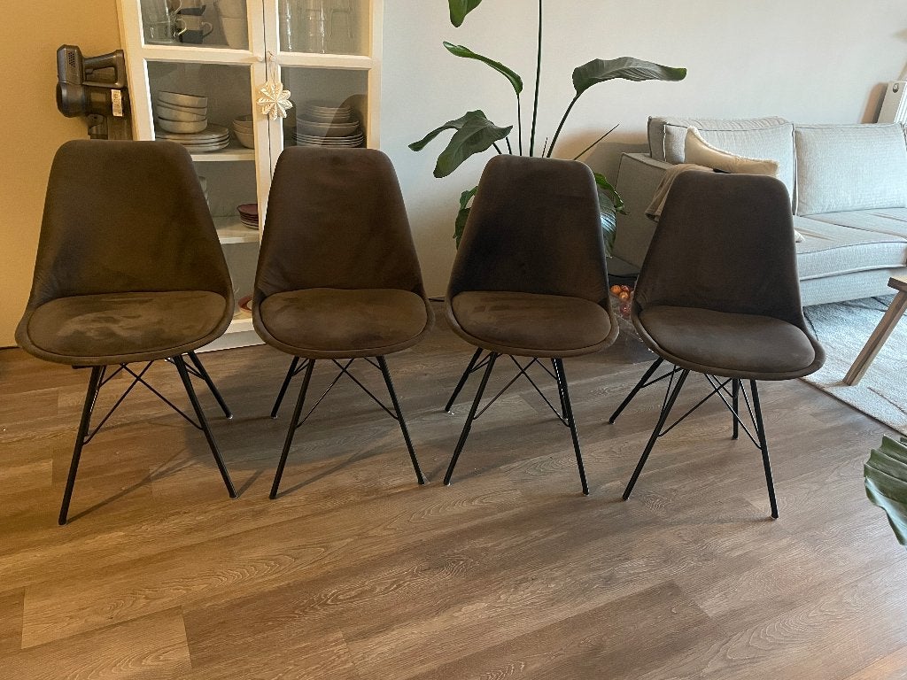 Eetkamerstoelen, Huis en Inrichting, Ophalen, Zo goed als nieuw, Grijs, Vier