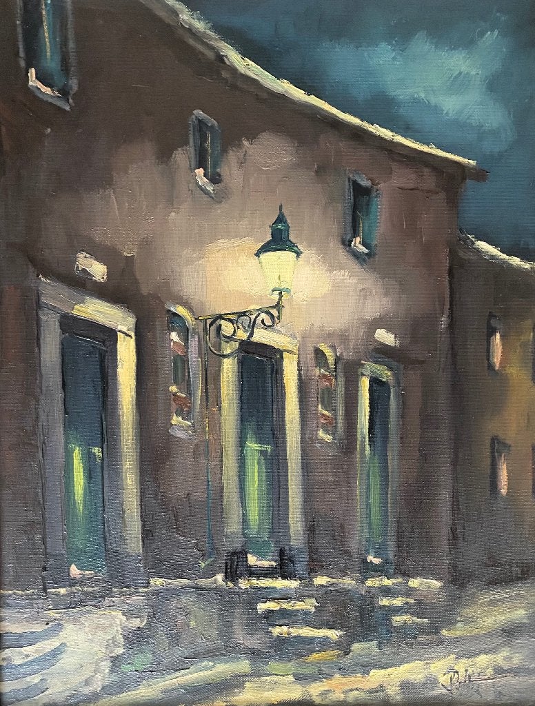 Schilderij van Pie Wilhelmus, Abtstraat Maastricht 40x50, Antiek en Kunst, Kunst | Schilderijen | Klassiek, Doek, Ophalen of Verzenden