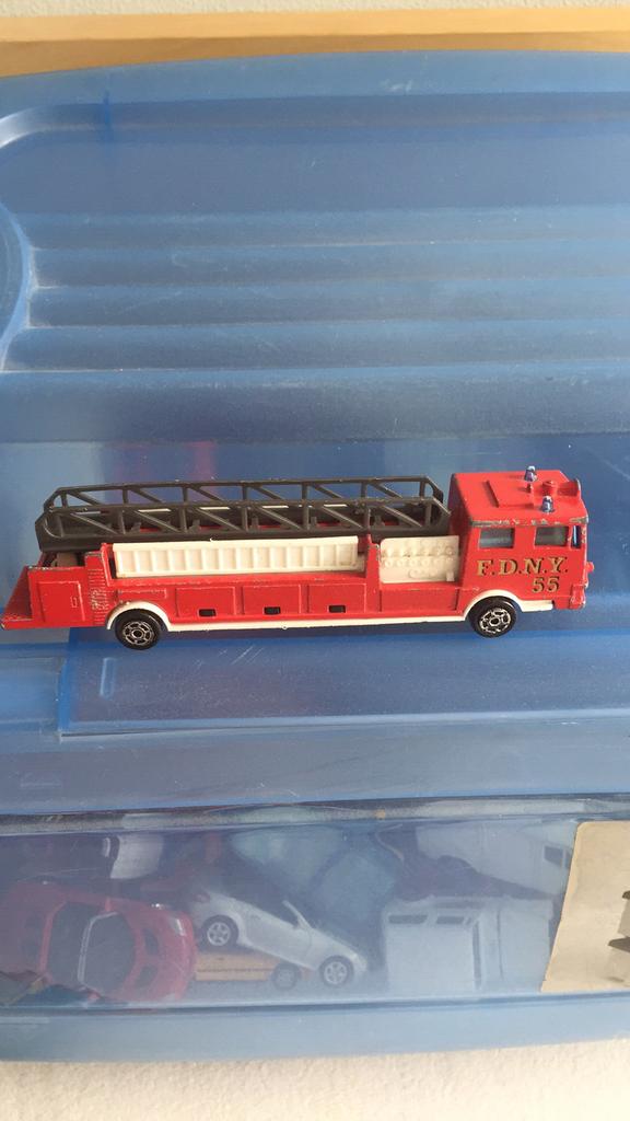 Brandweer auto pompier grand echelle Majorette, Ophalen, Zo goed als nieuw, Overige typen, Majorette