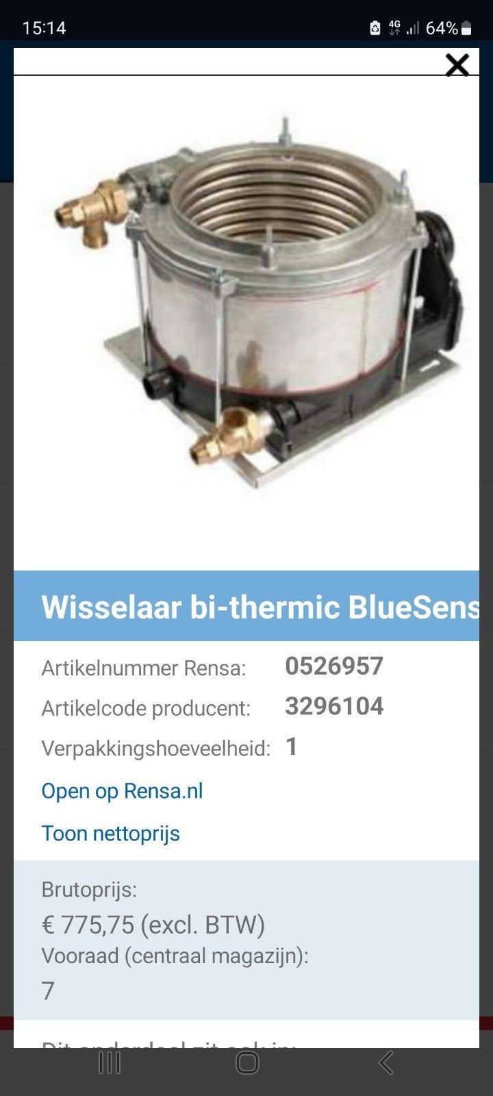 Warmtewisselaar Ferroli BlueSense 3,4 nieuw in de doos., Ophalen of Verzenden, Nieuw, Minder dan 60 cm, Overige typen