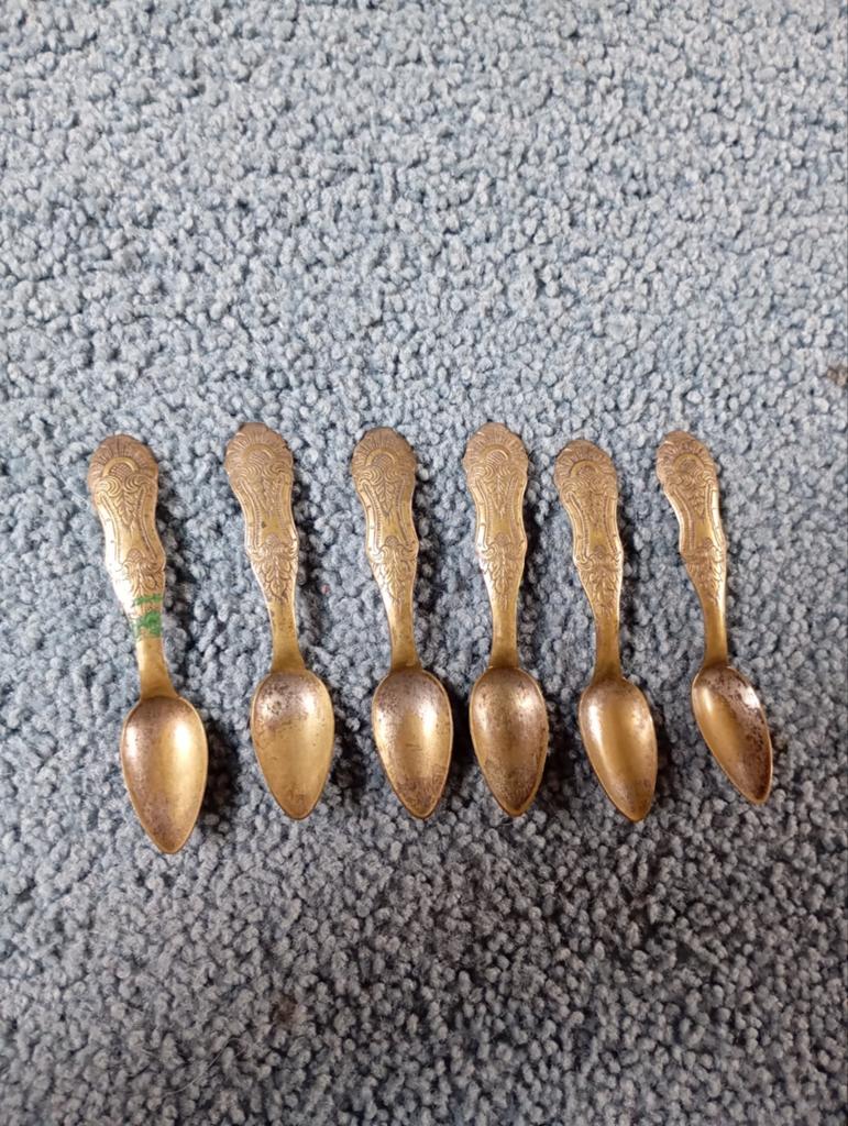 Vintage Aziatische lepeltjes izgst Messing zeldzaam, Antiek en Kunst, Antiek | Bestek, Ophalen of Verzenden