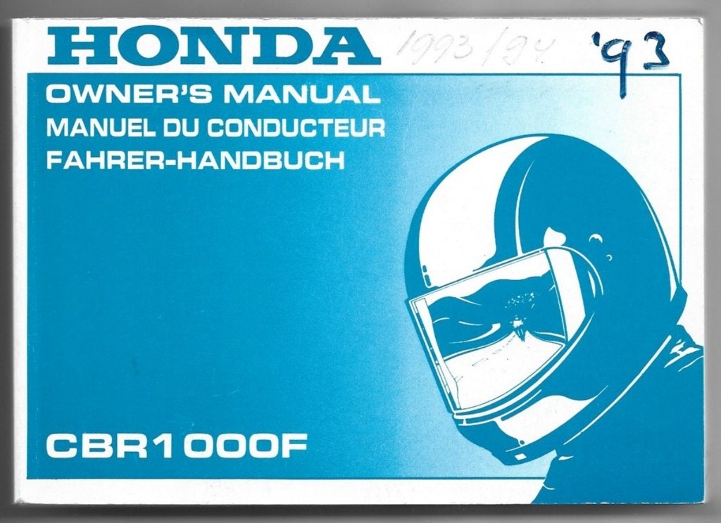 Honda CBR1000 F owner manual (7302z), Verzenden, Honda