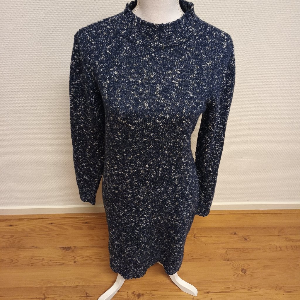 JOHN BANER - Leuk gebreid jurkje/blauw/wit., Maat 38/40 (M), Blauw, John Baner, Ophalen of Verzenden