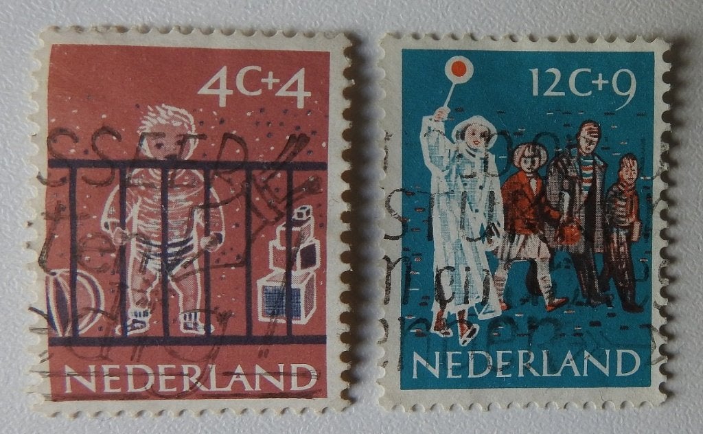 2  kinderpostzegels 1959, Postzegels en Munten, Postzegels | Nederland, Verzenden, Gestempeld