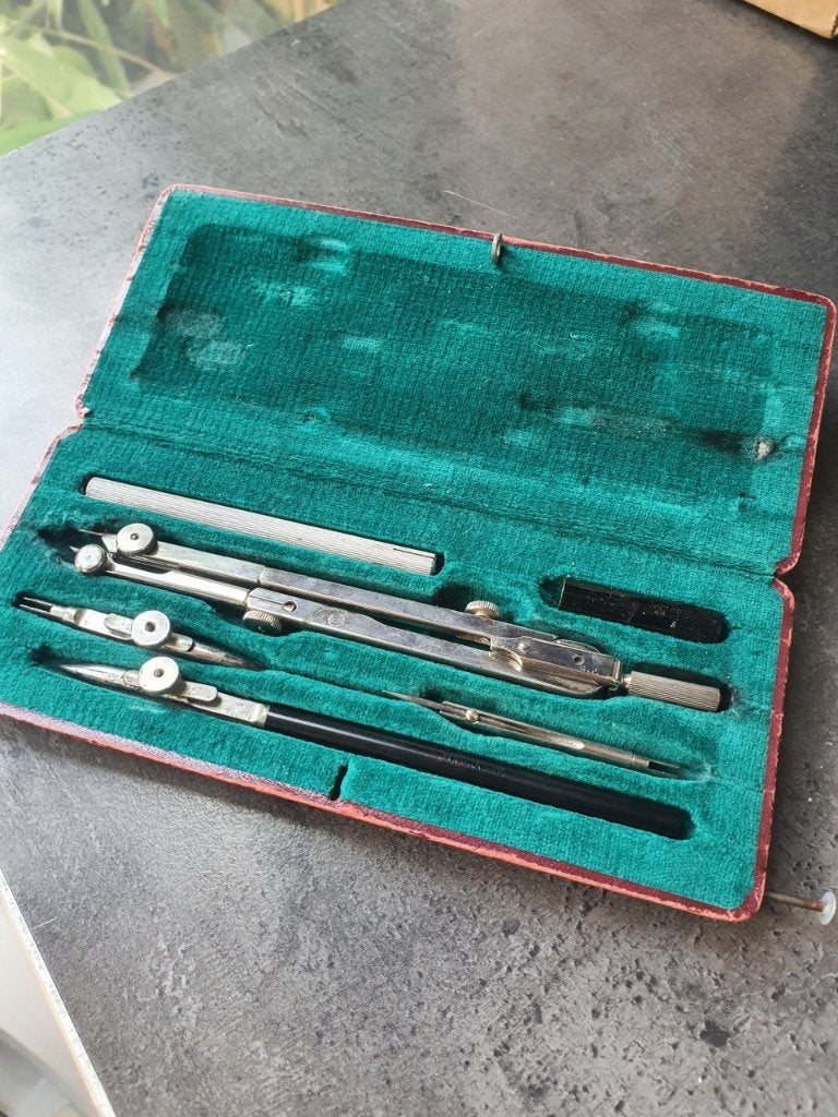 Vintage E.C.O.B.R.A. tekenset in etui, Ophalen of Verzenden, Gebruikt, Overige typen