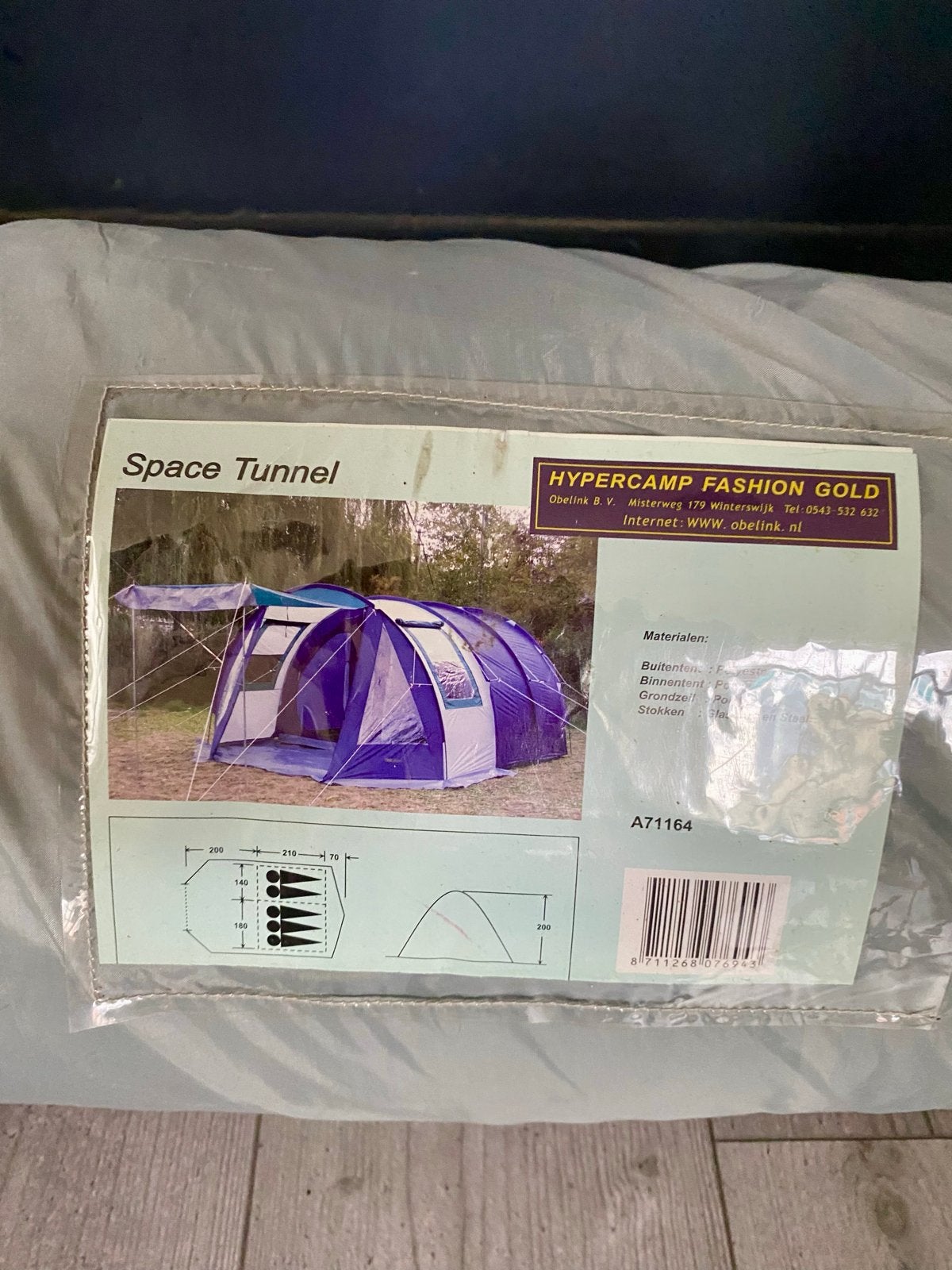 Hypercamp Fashion Gold Space Tunnel Tent - 4 persoons, Ophalen of Verzenden, Gebruikt, Tot en met 4