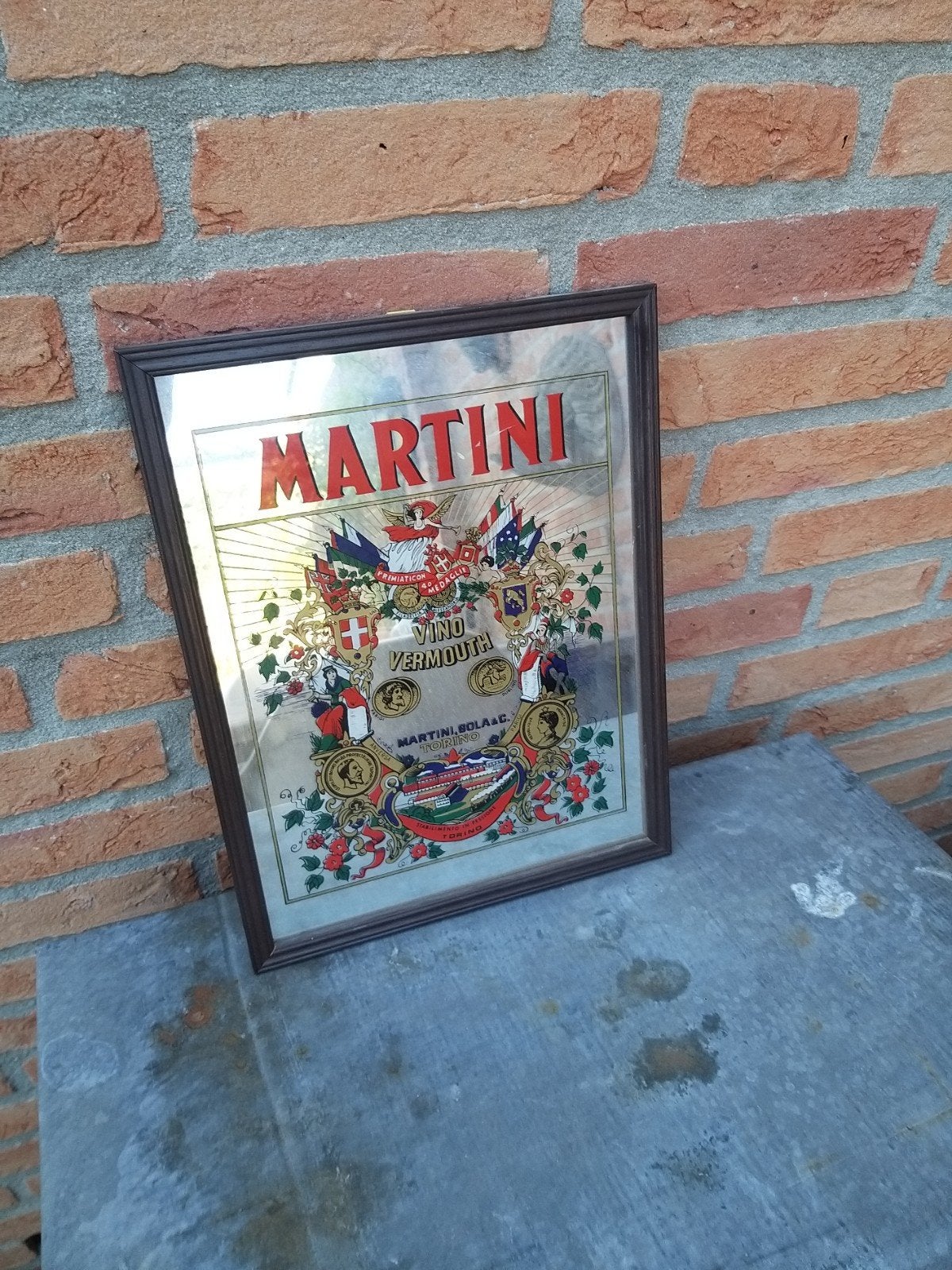 Vintage Martini Vermouth spiegel, Ophalen of Verzenden