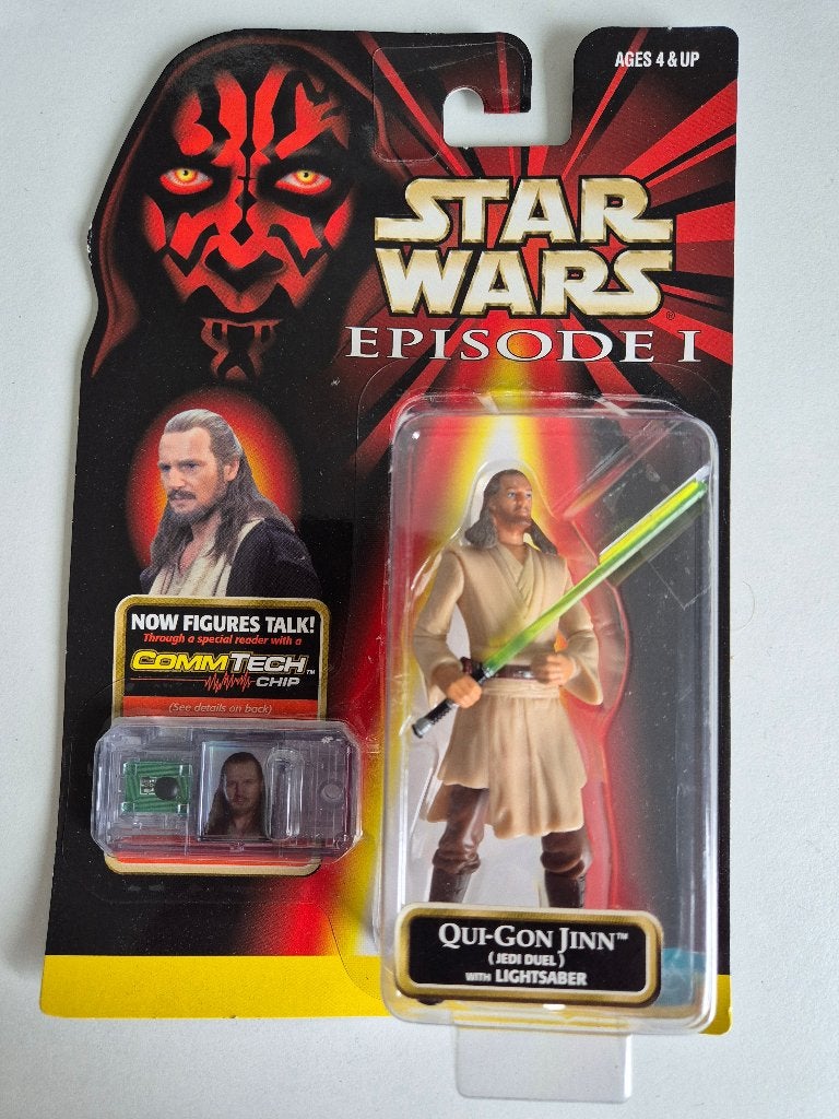 Star Wars EP1 Qui-Gon Jinn Jedi Duel with Lightsabe, Ophalen of Verzenden, Nieuw, Actiefiguurtje