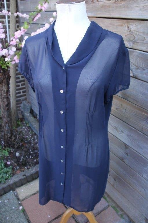 Doorknoopjurk donkerblauw Inwear mt L transp. Vaste prijs OP, Blauw, Maat 42/44 (L), Ophalen of Verzenden, Zo goed als nieuw