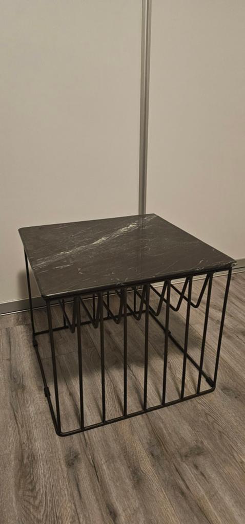 Bijzettafeltje marmer blad 50x50, Ophalen, Vierkant, Minder dan 55 cm, 45 tot 60 cm