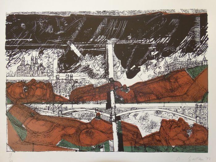 Kleurenzeefdruk van Arnulf Wallner, Antiek en Kunst, Ophalen of Verzenden