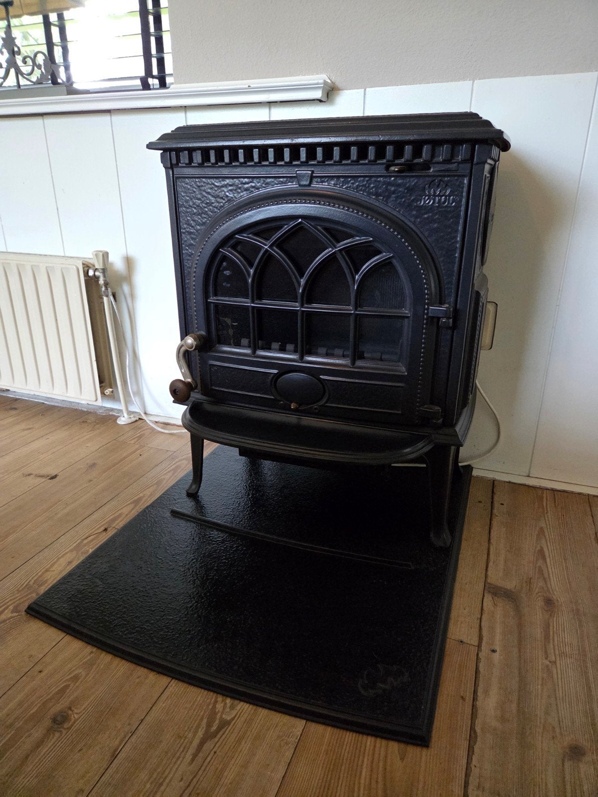 Jotul F3 CB Houtkachel blue Black emaille, Ophalen, Gebruikt, Houtkachel, Vrijstaand