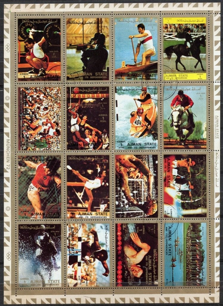 Olympische Spelen 1972 München, Verzenden, Gestempeld, Sport