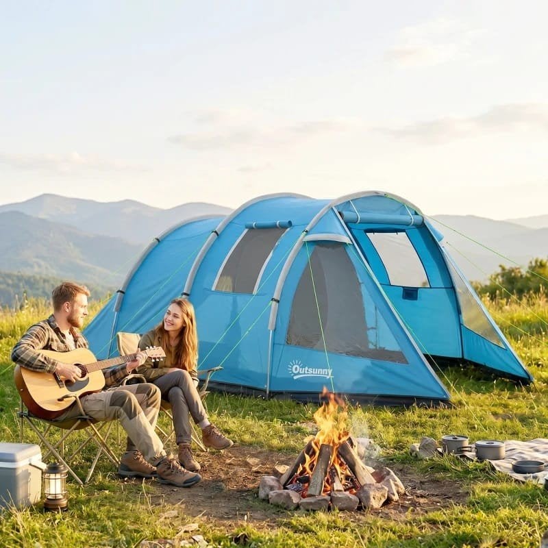 tunneltent kampeertent campingtent vistent Koepeltent - Blau, Ophalen of Verzenden, Nieuw